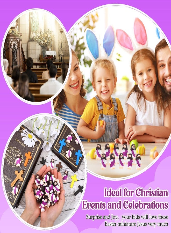 Bememo 300 Pcs Little Jesus Figures Bulk Original Design Mini Pocket Jesus Rubber Figurine to Hide and Seek Religious Party Favors Baptism Gifts(Purple) - Image 4