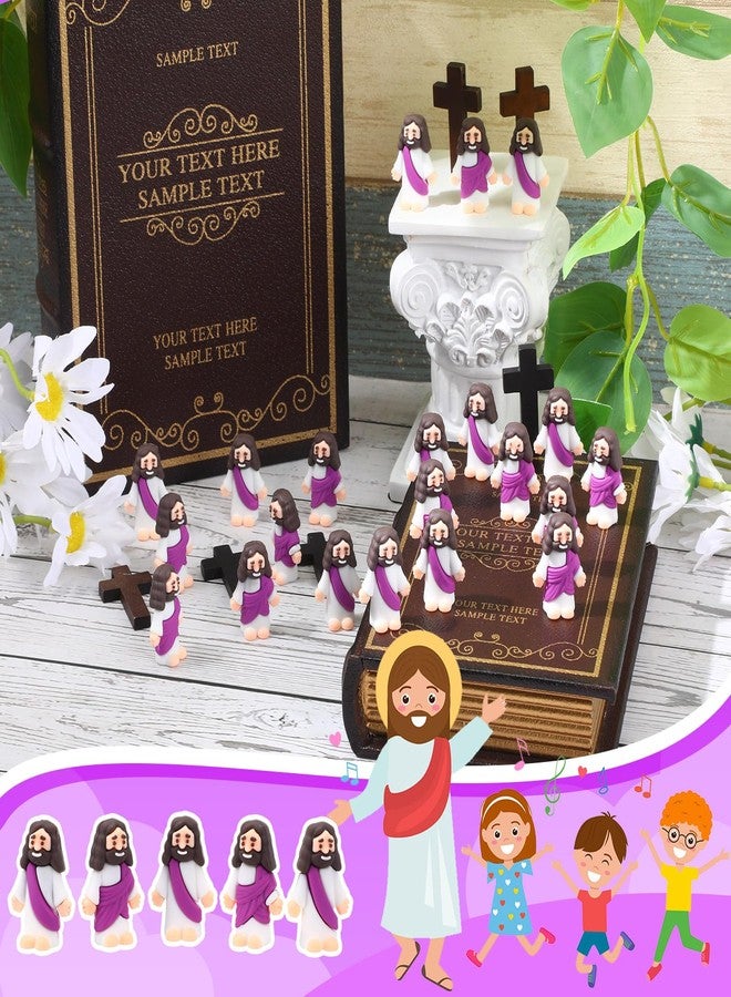 Bememo 300 Pcs Little Jesus Figures Bulk Original Design Mini Pocket Jesus Rubber Figurine to Hide and Seek Religious Party Favors Baptism Gifts(Purple) - Image 3