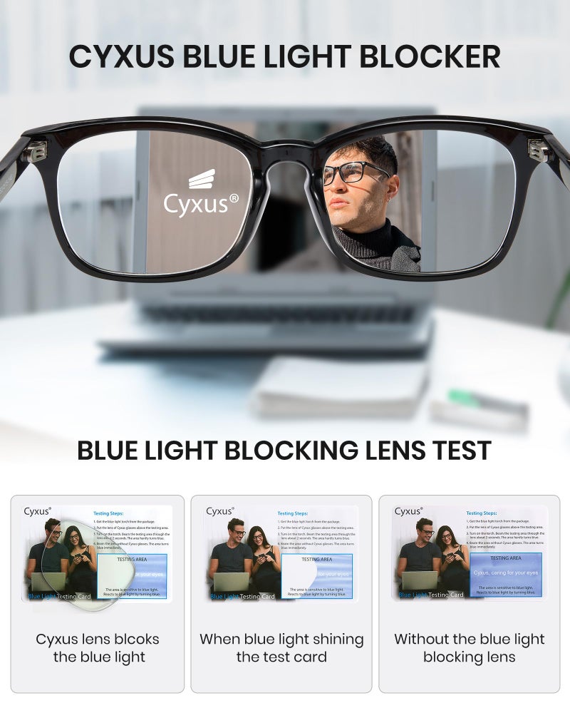 Cyxus Blue Light Blocking Computer Glasses Square Classic Retro Clear Lens Eyeglasses Frame for Women and Men - Image 2