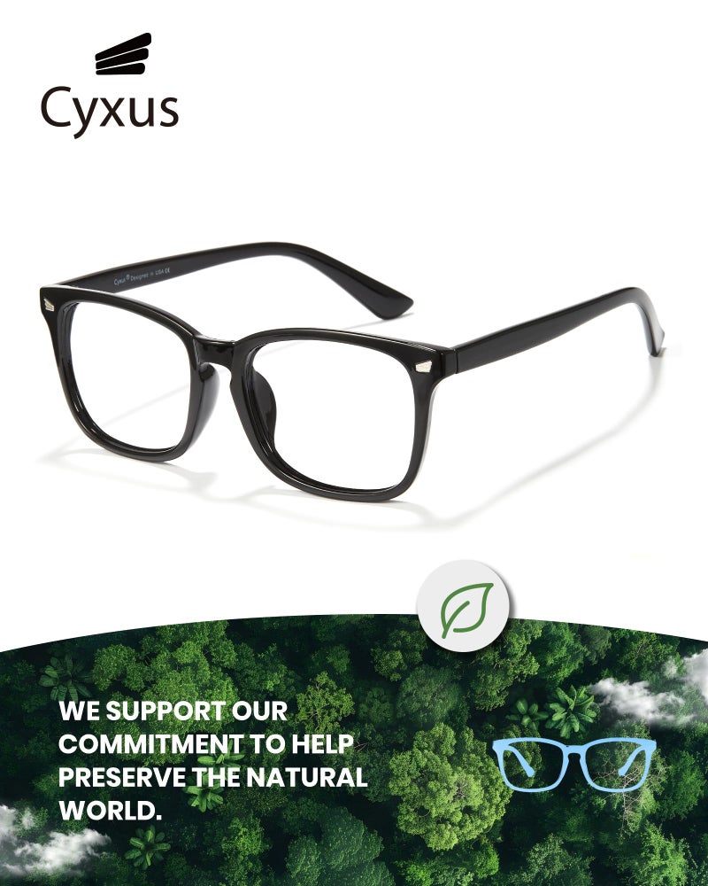 Cyxus Blue Light Blocking Computer Glasses Square Classic Retro Clear Lens Eyeglasses Frame for Women and Men - Image 5