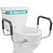 Vive Raised Toilet Seat Riser for Seniors with Handles Handicap Rail Grab Bar Seat for Over Toilet Elevated Safety for Elderly Disabled Medical Elongated - Image 1