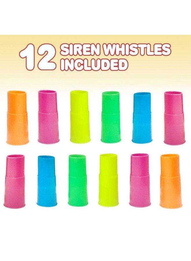 ArtCreativity Siren Whistles For Kids Pack Of 12 Durable Plastic Siren Noise Maker Party Whistles Bright Assorted Colors Birthday Party Favors Piñata Fillers Treasure Box Prizes - Image 3