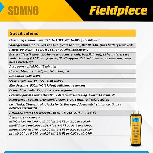 Fieldpiece SDMN6 Pressure Switch Tester - Image 3