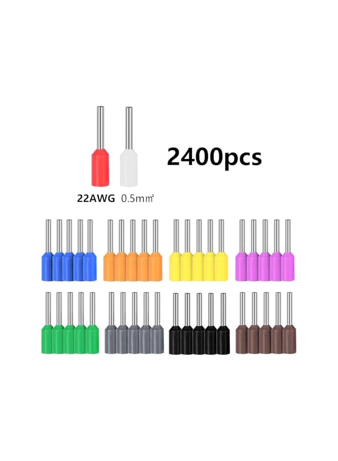 The Bros Wire Sleeve Kit, 2400 Piece Wire Sleeve Crimp Connector Kit, Insulated Wire Pin Terminal Sleeve Combination, Terminal Connector Wire Sleeve, Suitable for Electrical, Industrial - Image 3
