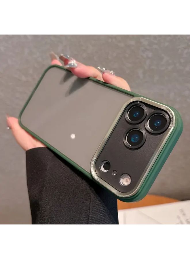 Dark Green Shockproof Matte Phone Case With Metal Lens Protection For iPhone 13 - Image 4