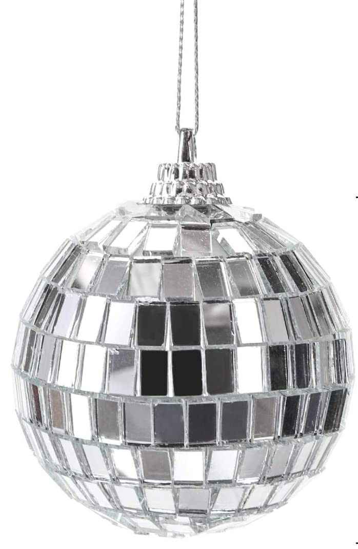 Sri Sai Tradelink Decoration Glass Round Mirror Disco Ball Hanging Mirror Ball Ornament Used for Decoration for Home Christmas Diwali Silver 5Cm Pack of 6 Balls  - Image 5