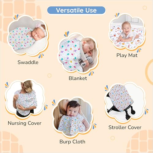 BUMSIES Swaddle for Babies -100% Muslin Cotton Soft 2-Layer Swaddle/Blanket/Multipurpose Wrap for New Born Baby Girl & Boy | Perfect for Gifting | 90X90 cm, 0-6 Months, Set of 3 - Image 3