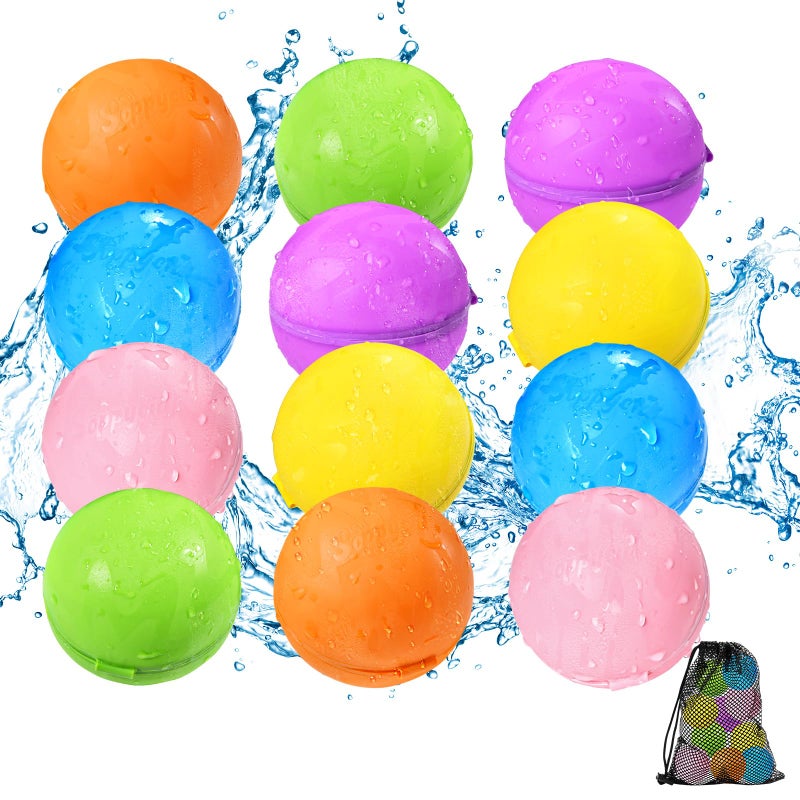 KOKODI Reusable Water Balloons 12PCS  Summer Water Toys for Pool Beach  Outdoor SelfSealing Refillable Water Bombs for Kids Ages 314 Magnetic Splash Balls for Kids Fun Games  Activities - Image 2