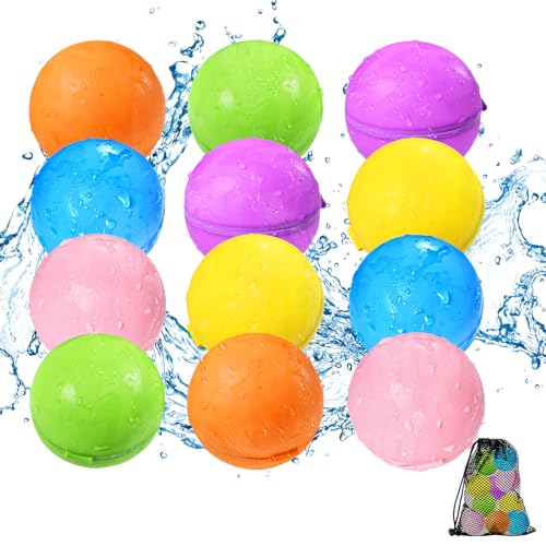 KOKODI Reusable Water Balloons 12PCS  Summer Water Toys for Pool Beach  Outdoor SelfSealing Refillable Water Bombs for Kids Ages 314 Magnetic Splash Balls for Kids Fun Games  Activities - Image 1