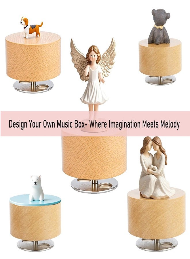 Hefonti Music Box Mechanism You are My Sunshine Base, Hand-Crank Wooden DIY Craft Music Box Mechanism 18-Note Movement, Customizable Gift for Wife Daughter Music Lovers - Image 3