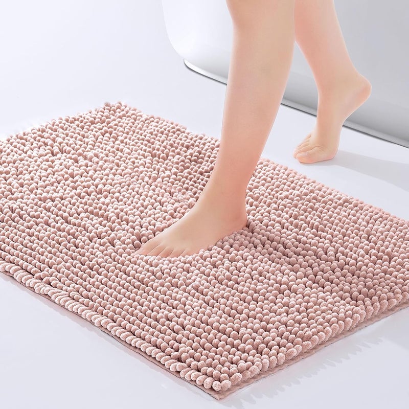 RIGJAK Plush Luxury Chenille Bath Rug Extra Soft and Absorbent Shaggy Bathroom Mat Rugs Washable Strong Underside Plush Carpet Mats for Kids Tub Shower and Bath Room - Image 1