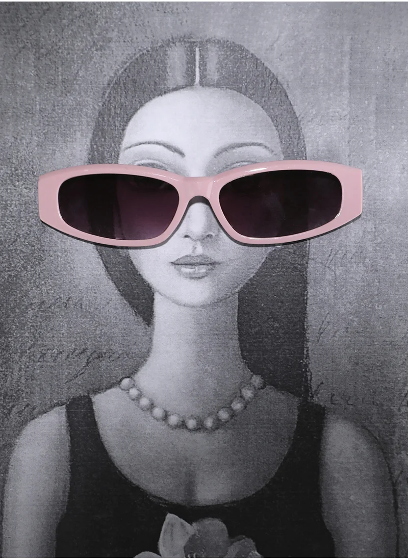 صوص هاوت Solid Oval Sunglasses - Blush Pink