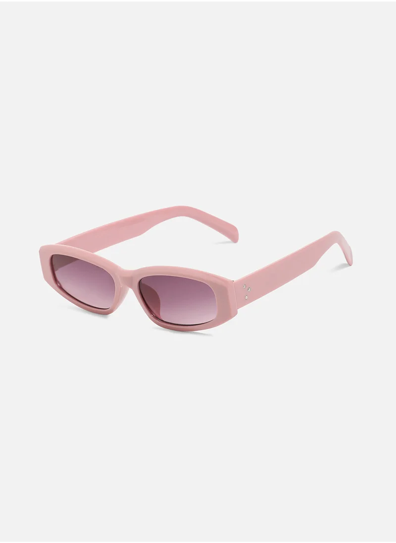 صوص هاوت Solid Oval Sunglasses - Blush Pink