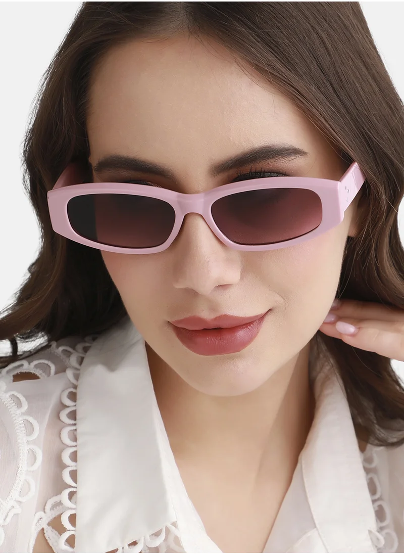 صوص هاوت Solid Oval Sunglasses - Blush Pink