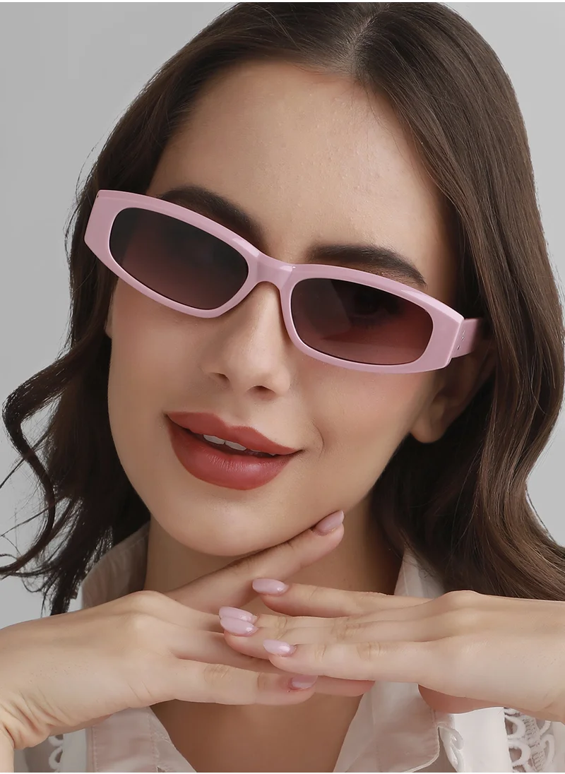 صوص هاوت Solid Oval Sunglasses - Blush Pink