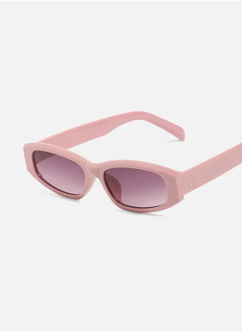 صوص هاوت Solid Oval Sunglasses - Blush Pink