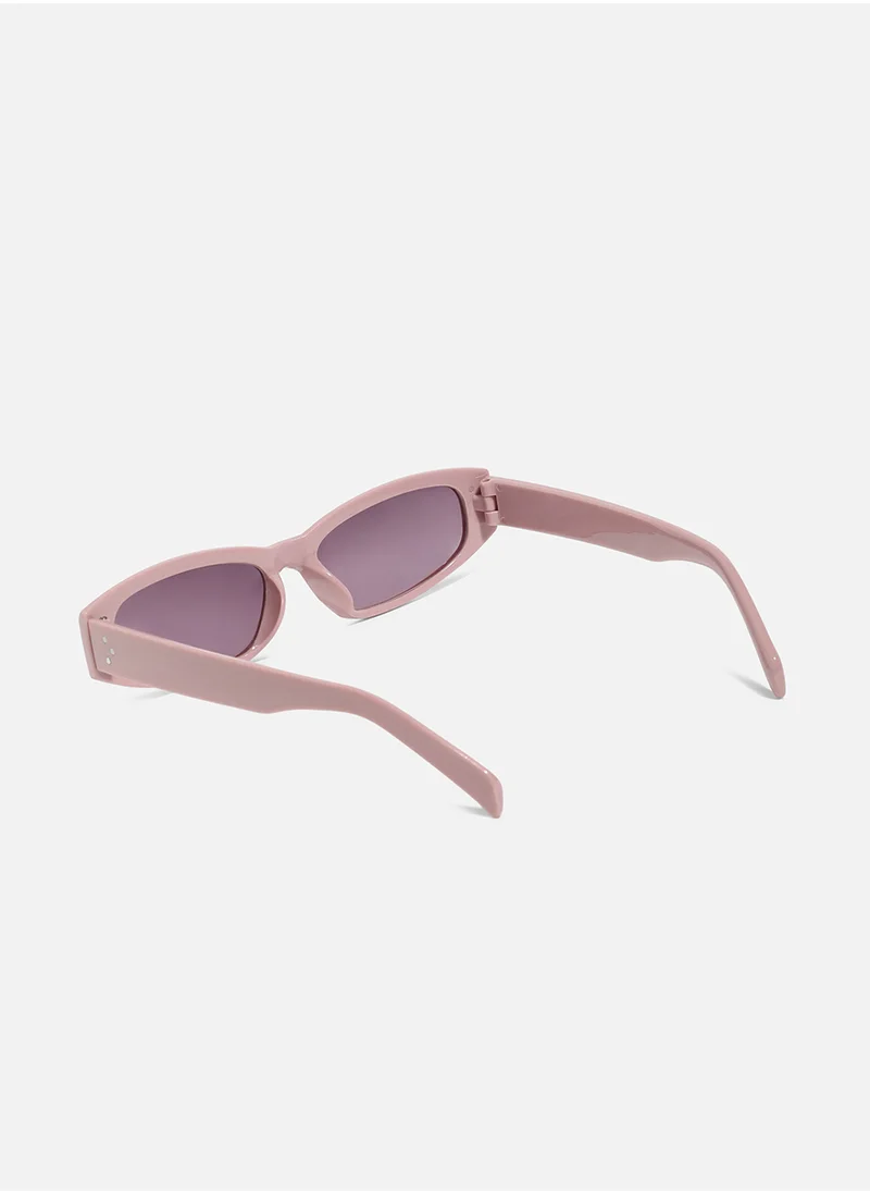 صوص هاوت Solid Oval Sunglasses - Blush Pink