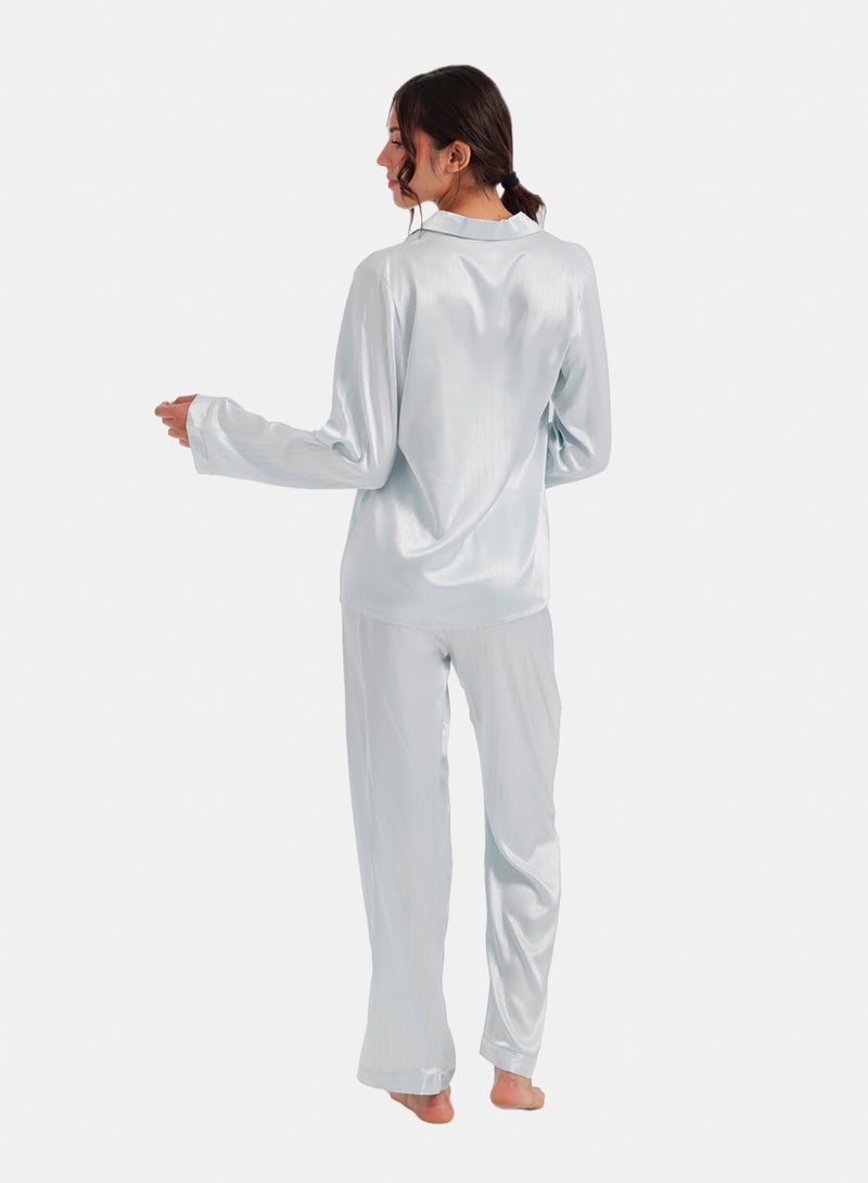 Carina Pinstripe Satin Pyjama - Image 4