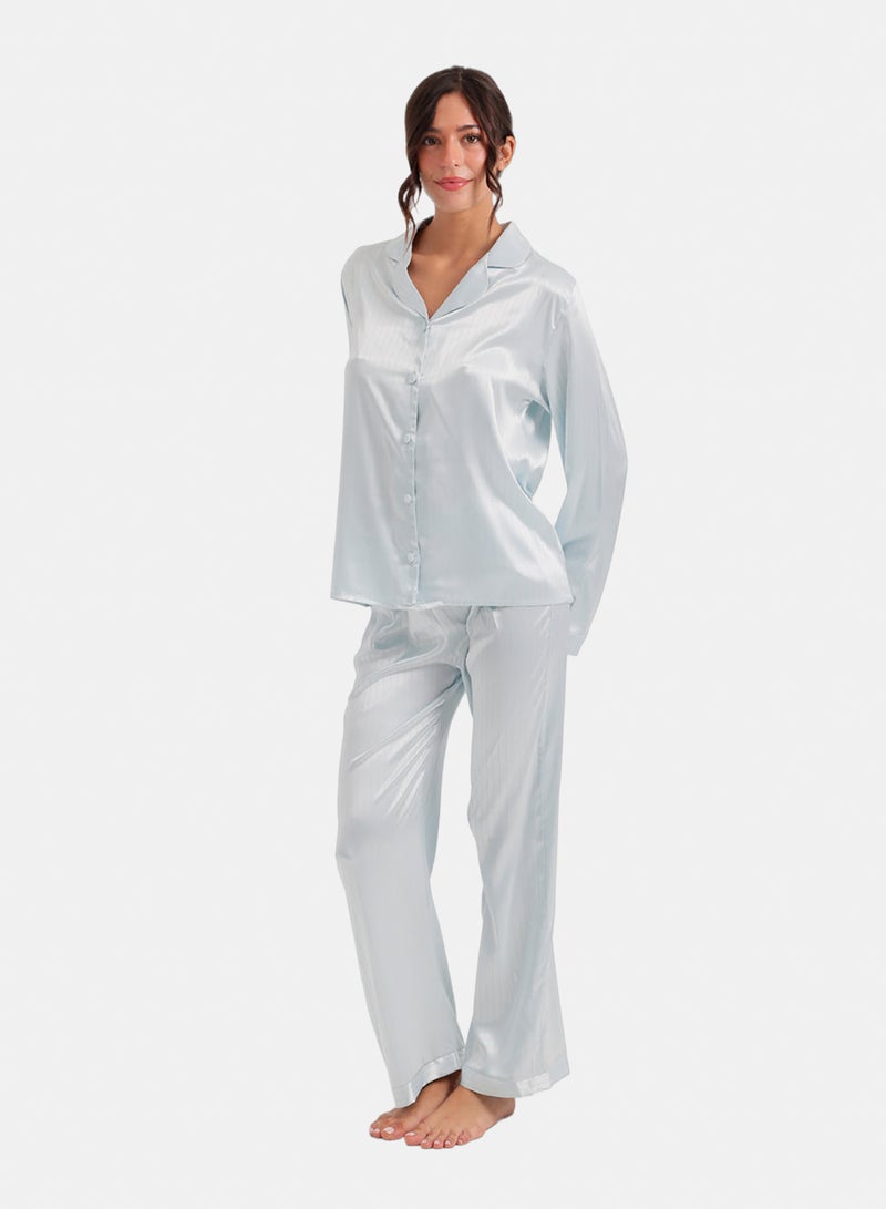 Carina Pinstripe Satin Pyjama - Image 3
