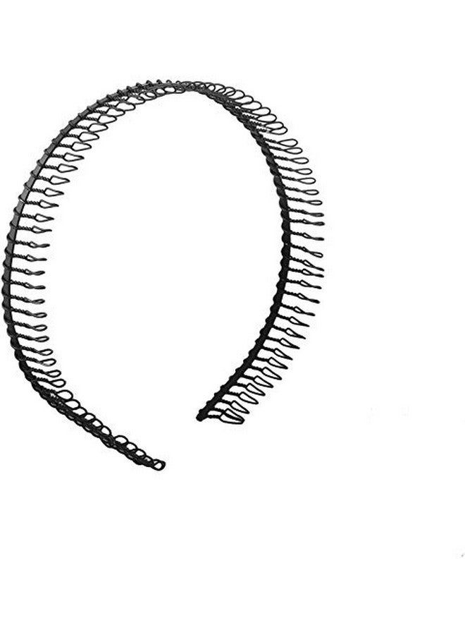 Healifty Ealifty Woman Protection Metal Teeth Comb Hair Hoop Headband Hair Accessories (Black) - Image 1
