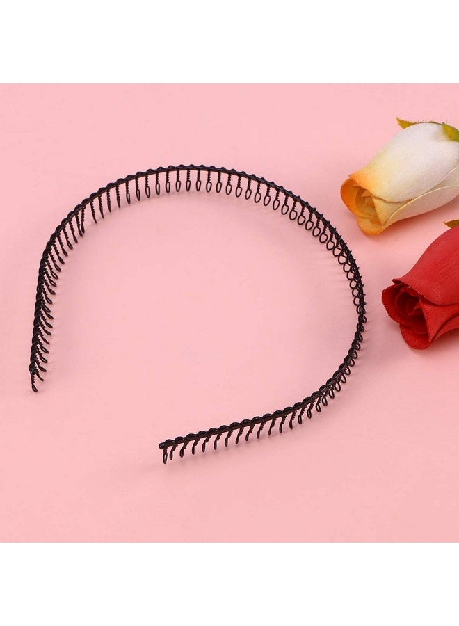 Healifty Ealifty Woman Protection Metal Teeth Comb Hair Hoop Headband Hair Accessories (Black) - Image 3