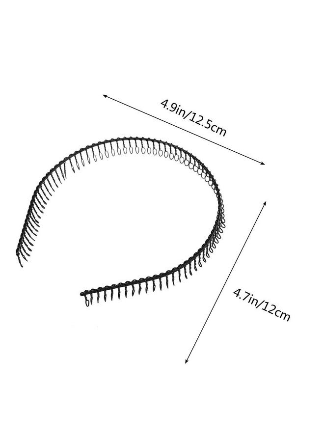 Healifty Ealifty Woman Protection Metal Teeth Comb Hair Hoop Headband Hair Accessories (Black) - Image 5