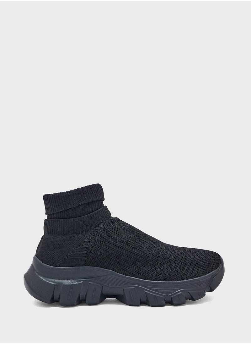 Ginger - Knit Upper High Top Sneakers - Image 1