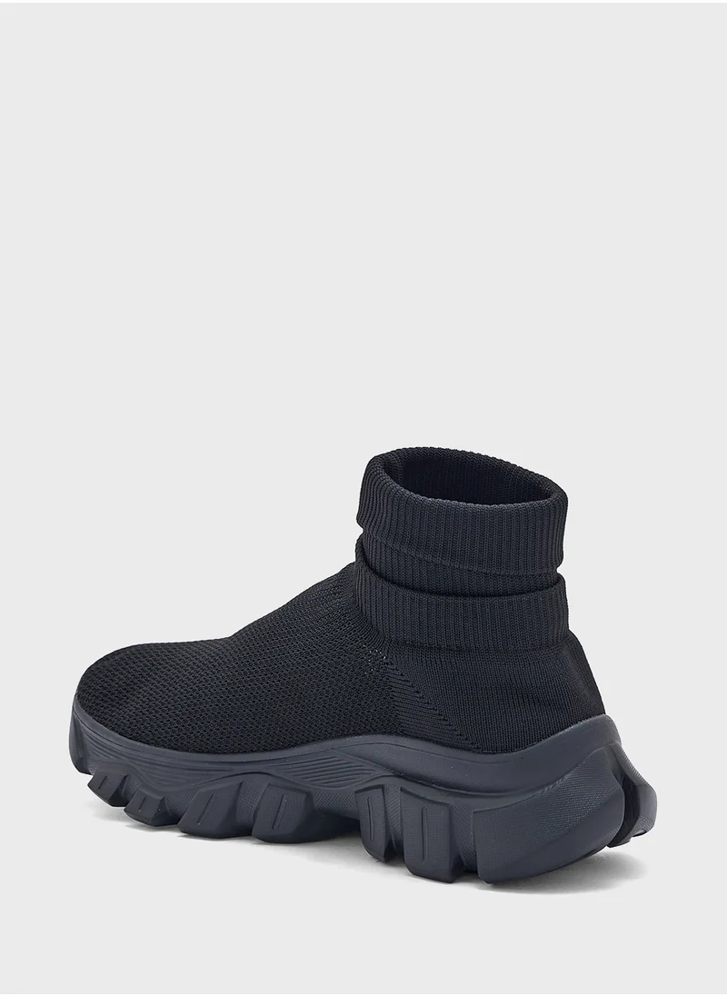 Ginger Knit Upper High Top Sneakers