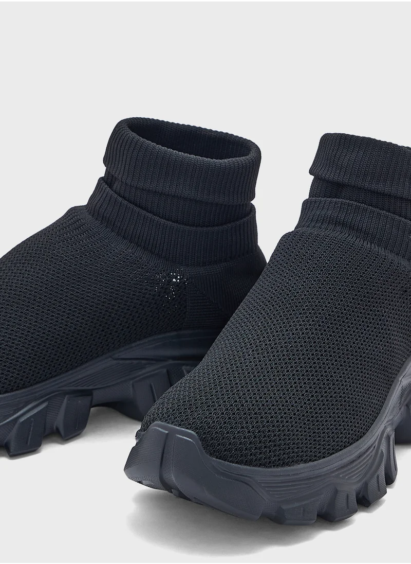 Ginger Knit Upper High Top Sneakers