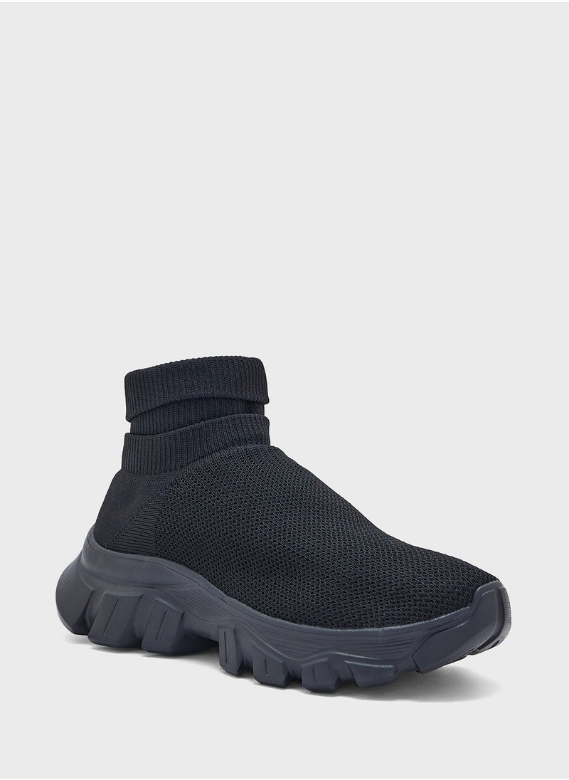 Ginger - Knit Upper High Top Sneakers - Image 1