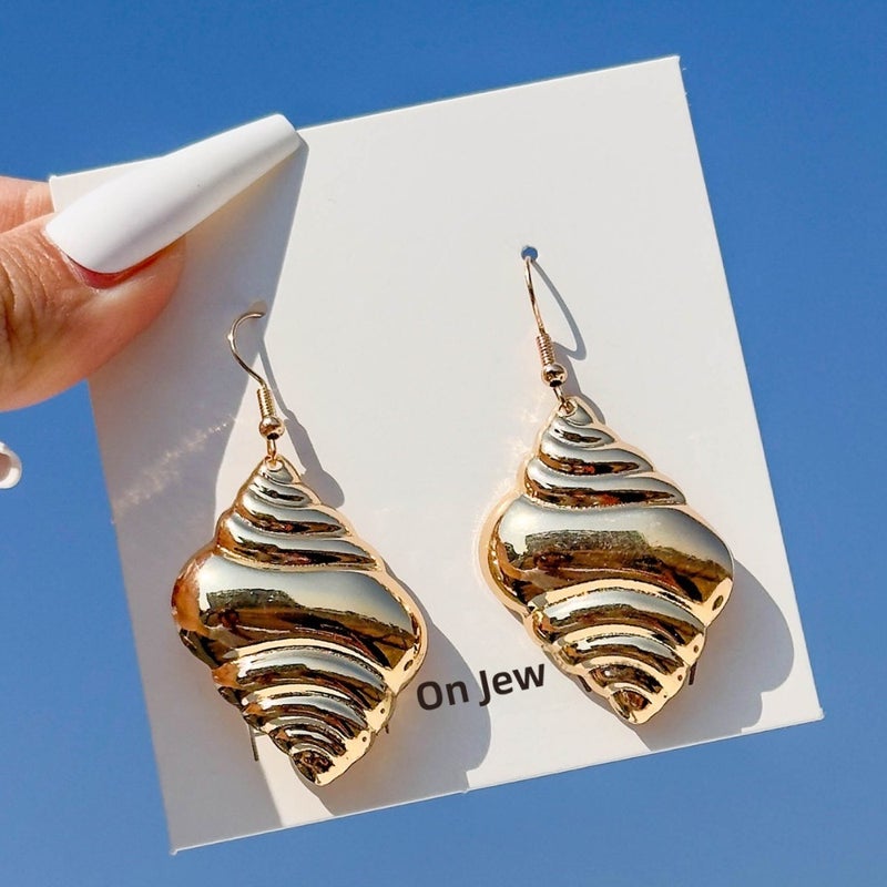 European and American cross-border shell jewelry summer seaside beach style vacation style simple fashion gold starfish earrings  earrings - Image 2