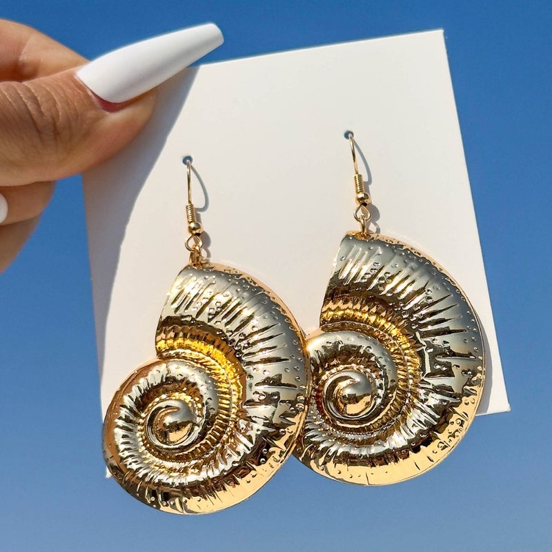 European and American cross-border shell jewelry summer seaside beach style vacation style simple fashion gold starfish earrings  earrings - Image 5