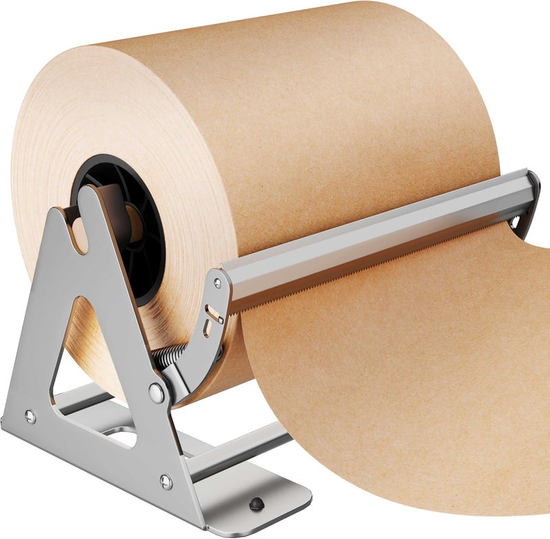DIY CREW 12 Inch Paper Roll Dispenser and Cutter - Heavy-Duty Wall Mountable, Non Slip Tabletop - Kraft, Freezer, Butcher Paper - Up to 1000ft Rolls - Image 1