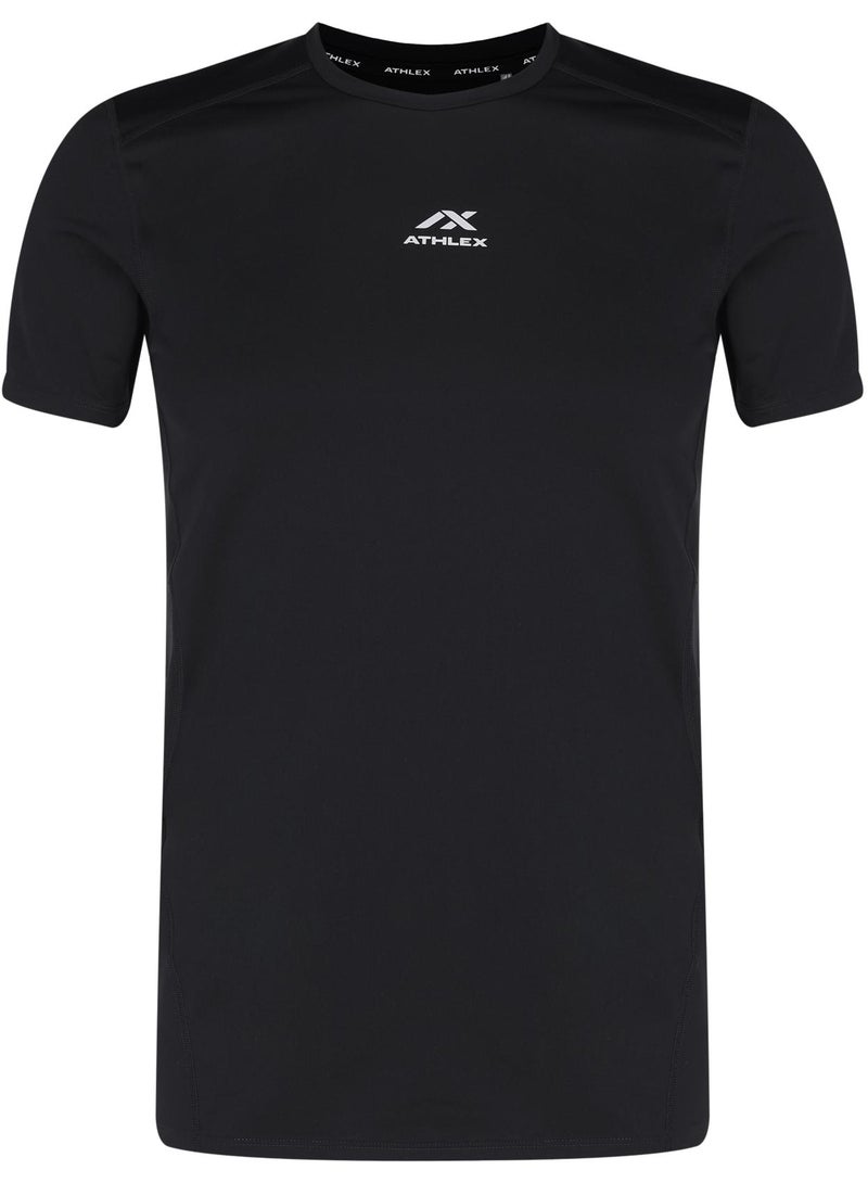 Athlex Men’s FLEX PRO Training T-Shirt Black EU 46 – Compression Fit, ATCOMPRESSION Tech, Anti-Odor, Quick-Dry Fabric & Mesh Ventilation Panels - Image 5