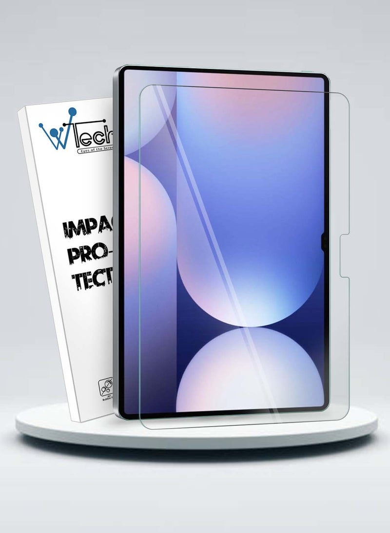 Wtech Samsung Galaxy Tab S10+ / S10 Plus 5G 2024 (12.4 Inch) X820 X826B Premium Series Curved Edges Full Cover Tempered Glass Screen Protector - Clear - Image 1