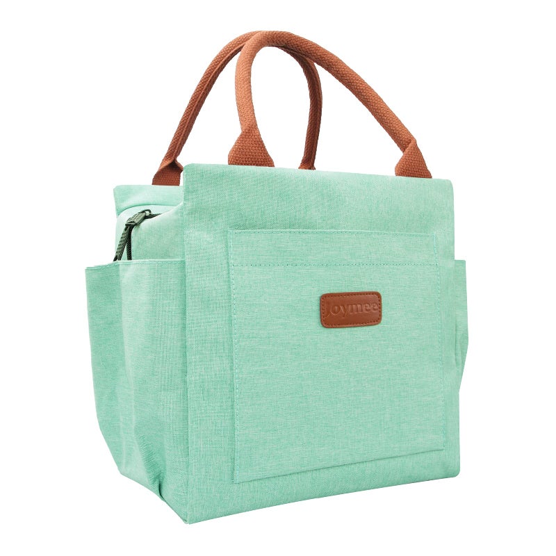 Joymee Lunch Bag Women Insulated Lunch Box Reusable Leakproof Large Spacious Tote for Women Men Adult with Bottle Holder and Side Pockets for Work Picnic Travel  Heather Teal