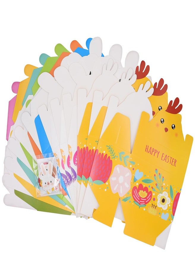 Eavotoy 12 Pack Easter Decorative Gift Box Treat Boxes, 6.2 x 3.5 x 3.5inch Egg Bunny Chicken Colorful Bags Paper Boxes for Easter Basket Stuffers Party Favor Gifts - Image 5