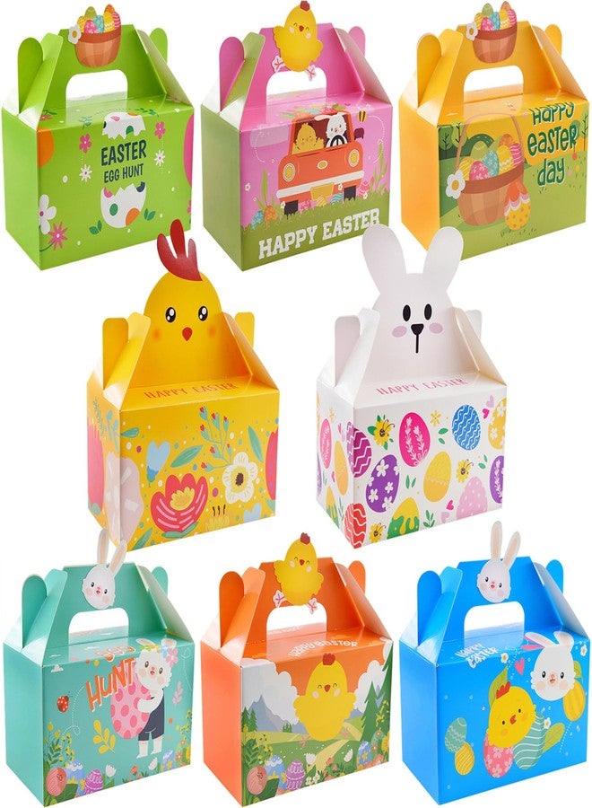 Eavotoy 12 Pack Easter Decorative Gift Box Treat Boxes, 6.2 x 3.5 x 3.5inch Egg Bunny Chicken Colorful Bags Paper Boxes for Easter Basket Stuffers Party Favor Gifts - Image 1