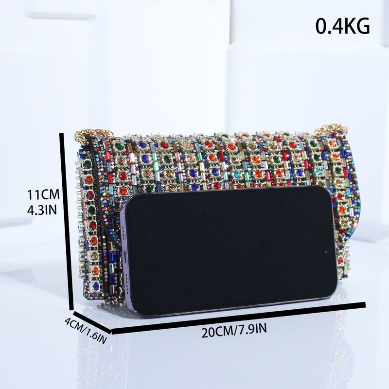 New Style Celebrity Evening Bag Fashionable Diamond Hand Bag High-End Sense Exquisite Square Women'S Hand Bag - Image 3