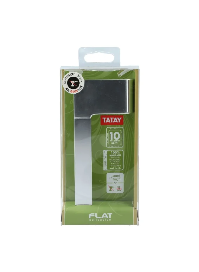 TATAY Sleek and Modern Uncovered Flat Toilet Paper Holder without Lid Silver 7 x 3 cm 6198000