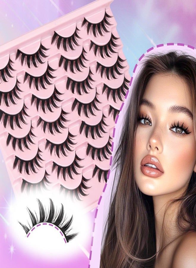 Losha Lashes Spiky Manga Lashes 14 Pairs Anime False Eyelashes 8D Wispy Eye Lashes Kit with Lash Glue and Lash Tweezers Natural Soft Fake Eyelashes (Cutes) - Image 5