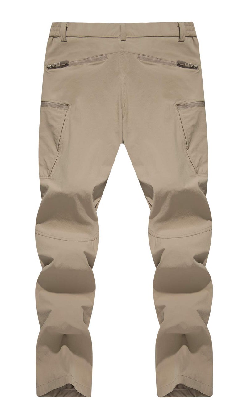 TACVASEN Men's Lightweight Hiking Tactical Pants Waterproof Quick Dry Cargo Work Rain Outdoor Pants 8 Pockets 34 Khaki - Image 2