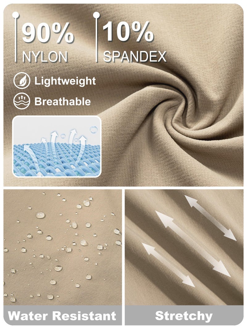 TACVASEN Men's Lightweight Hiking Tactical Pants Waterproof Quick Dry Cargo Work Rain Outdoor Pants 8 Pockets 34 Khaki - Image 3