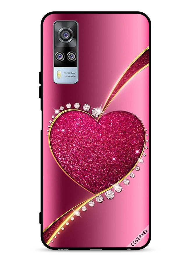 Covernex vivo Y51 2020 Protective Case Cover Diamond Glitter Heart - Image 1