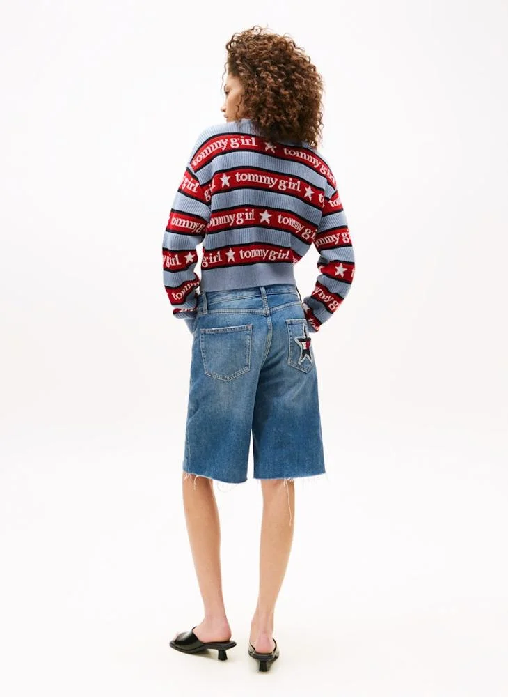 تومي جينز Striped V-Neck Sweater
