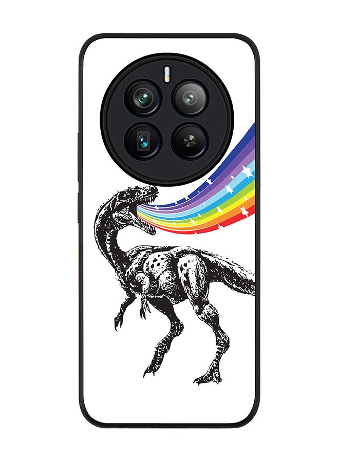 Stylizedd Rugged Black edge case for Realme 12 Pro / Realme 12 Pro Plus 5G, Slim fit Soft Case Flexible TPU Gel Thin Cover -  Rainbow Dino - Image 1