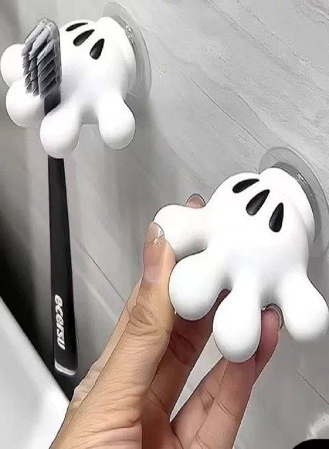 Abhaymart 3PCS Cute Hanging Toothbrush Holder, Mouse Hand Hanging Utility Suction Hooks, Multi-Function Key Holder Jewelry Storage, Ring Holder, Necklace Storage Gift - Image 1