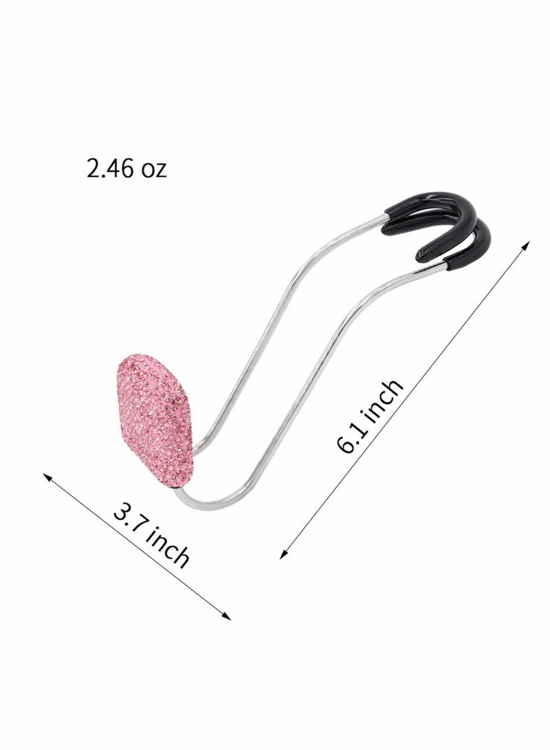 Excefore 2 Pack Car Headrest Hooks, Auto Backseat Metal Hanger Holder, Automotive Seat Back Organizer Storage for Purse, Handbag, Clothes, Umbrellas, Grocery Bags, Cute Car Accessories Interior (Pink) - Image 4