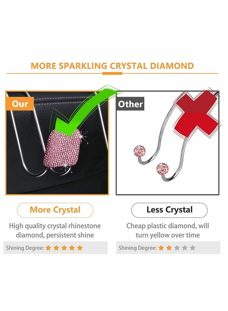 Excefore 2 Pack Car Headrest Hooks, Auto Backseat Metal Hanger Holder, Automotive Seat Back Organizer Storage for Purse, Handbag, Clothes, Umbrellas, Grocery Bags, Cute Car Accessories Interior (Pink) - Image 5