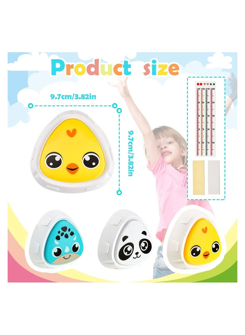 3 Pcs Kids Jump Trainer with 3 Growth Chart, Touch High Jump Counter with 1-30 Number Voice Broadcast Wall Vertical Ruler for Training Bounce and Promoting Height Growth Yellow White Blue
